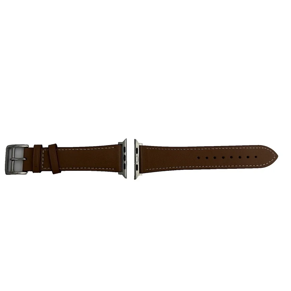 Strap Band Brown Unisex's Leather‎ replacement Band Series 10 iPhone Size 42/45